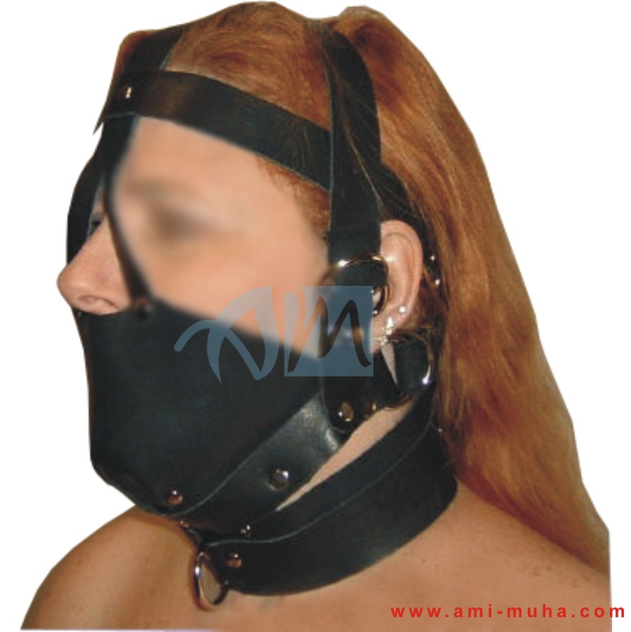 Bdsm Black Leather Bondage Muzzle Ami Muha