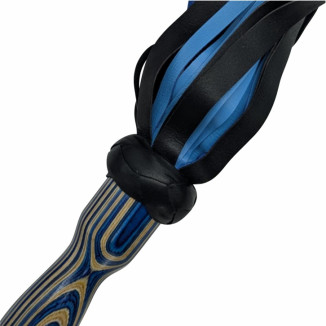 Blue & Black Leather Flogger – ESG-Crafted BDSM Gear | Ami‑Muha