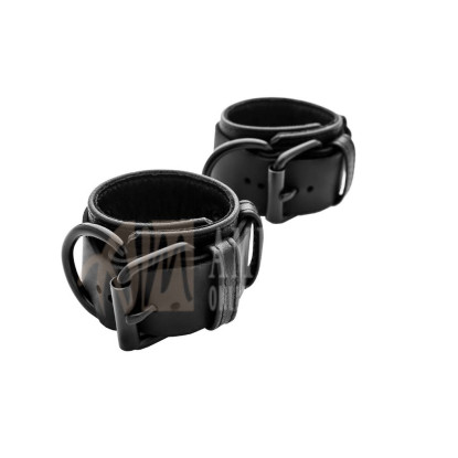 Wrist Restraints - Black | Leather & Metal Adjustable Wristbands