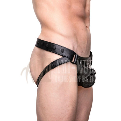 Harness Jockstrap - Black | Premium Leather Design for Comfort & Durability