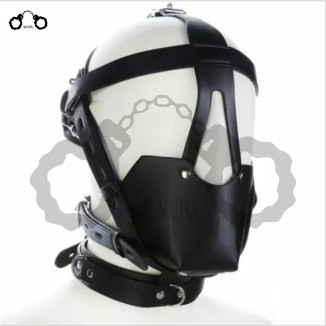 Black Leather Mask Hood