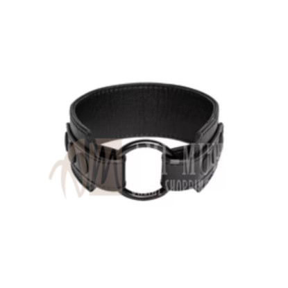 Premium Black Leather O-Ring Armband for Bold Style and Durability