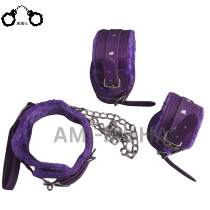 Premium Leather Purple Plus BDSM restraint set