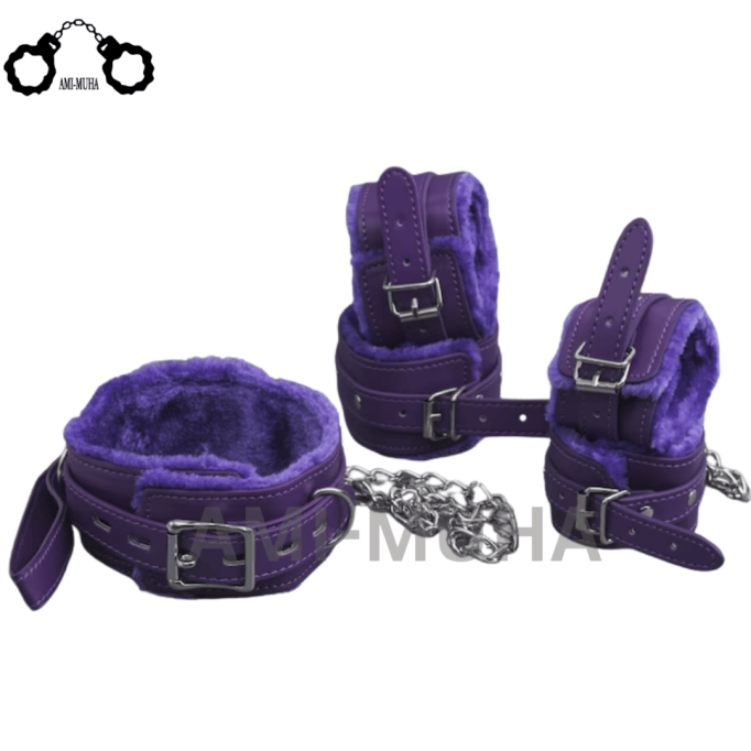 Premium Leather Purple Plus BDSM restraint set